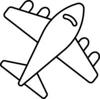 Black Thin Line Art Of Flight Icon Or Symbol. vector