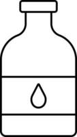 Black Outline Illustration Of Attar Bottle Icon. vector