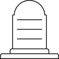 Illustration Of Grave Or Tombstone Icon In Line Art. vector