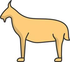 Cartoon Goat Icon In Flat Style. vector