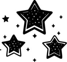 Stars, Black and White Vector illustration