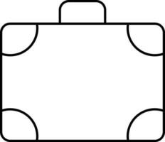 Black Linear Style Briefcase Icon Or Symbol. vector
