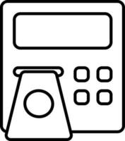 Atm Machine Icon In Black Line Art. vector