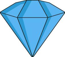 aislado azul diamante icono en plano estilo. vector