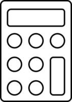 Black Thin Line Art Of Calculator Icon. vector