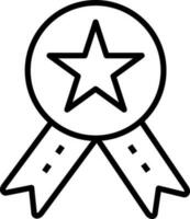 estrella Insignia medalla icono en negro describir. vector