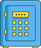 Yellow And Blue Digital Locker Flat Icon. vector