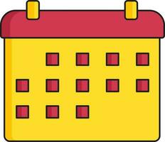 12 Day Calendar Icon In Red And Yellow Color. vector