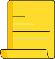 Scroll Blank Letter Or Paper Icon In Yellow Color. vector