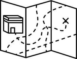 Masjid Al-Haram Location Point Icon In Linear Style. vector