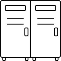 Flat Style Locker Cupboard Linear Icon. vector