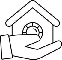 Isolated Home Loan Icon In Linear Art. vector