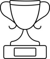 Isolated Trophy Cup Icon In Black Linear Style. vector