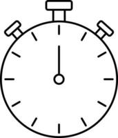 Flat Style Timer Clock Icon In Black Outline. vector