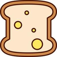 Isolated Bread Slice Icon In Yellow And Yellow Color. vector