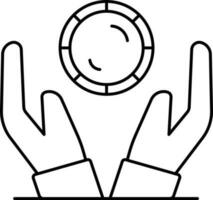 Isolated Money Care Icon In Black Linear Art. vector