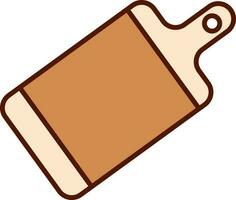 Cutting Board Icon In Peach And Brown Color. vector