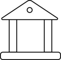 Bank Icon Or Symbol In Thin Line Art. vector