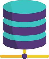 Purple And Turquoise Database Cylinder Flat Icon. vector