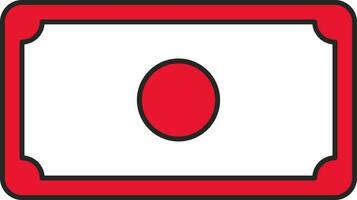 Flat Style Money Red And White Icon. vector