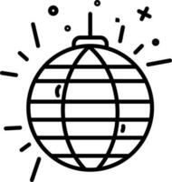 Illuminated Disco Ball Icon In Line Art. vector