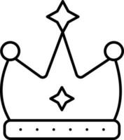 Isolated Crown Icon In Black Line Art. vector