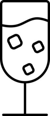 Isolated Cold Drink Glass Icon In Line Art.