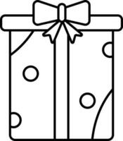 Isolated Gift Box Icon In Line Art. vector