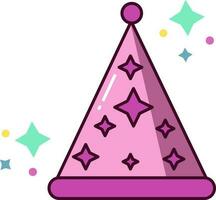 Isolated Party Hat With Stars Icon Or Sticker vector