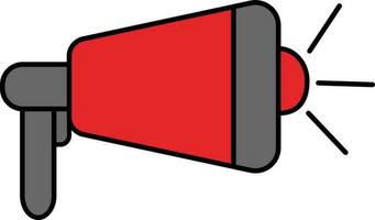 Isolated Loud Speaker Red And Grey Icon. vector