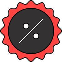 Flat Discount Sticker Icon In Red And Black Color. vector
