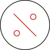 Linear Style Percentage Coin Red And Black Icon. vector