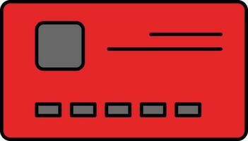 Red And Grey Payment Card Icon In Flat Style. vector