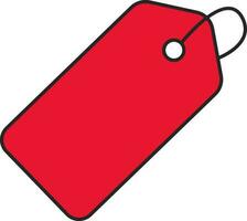 Blank Red Tag Icon In Flat Style. vector