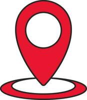 Map Location Point Icon Or Symbol In Red Color. vector