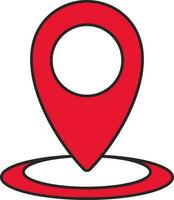 Map Location Point Icon Or Symbol In Red Color. vector