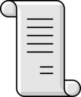 Isolated Scroll Invoice Icon In White Color. vector