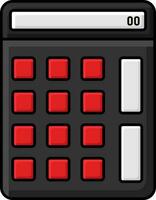 Flat Illustration Of Red And Black Calculator Icon. vector