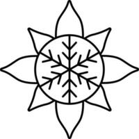 flor marco negro línea Arte icono. vector