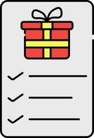 Gift Checklist Icon In Flat Style. vector