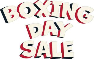 3D Boxing Day Sale Text On White Background. vector