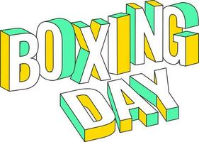 3D Render Boxing Day Text On White Background. vector