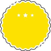 Yellow Wavy Circle Element In Flat Style. vector