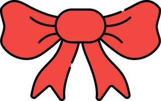 Red Bow Ribbon Icon In Flat Style. vector