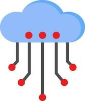 Cloud Computing Icon In Blue And Red Color. vector