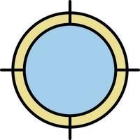 Focus Icon Or Symbol In Blue And Yellow Color. vector