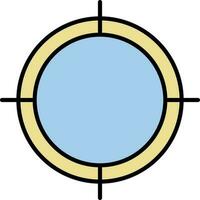 Focus Icon Or Symbol In Blue And Yellow Color. vector