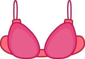 Flat Style Brassiere Icon In Pink Color. vector