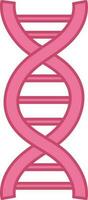 Flat Style Dna Structure Icon In Pink Color. vector