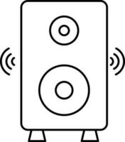 Sound Box Or Speaker Icon In Black Line Art. vector